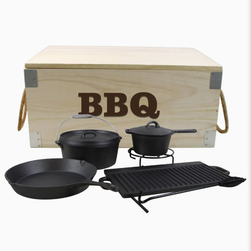 Outdoor Camping Cast Iron Dutch Oven Set——Large frying pan