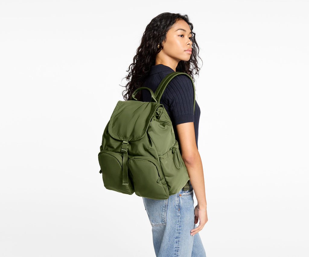 Featherlight Cargo Backpack in Olive Green