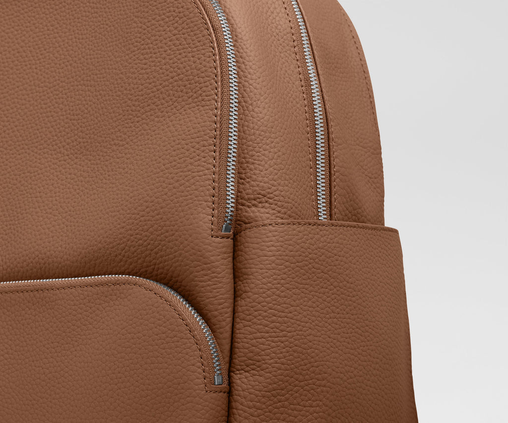 Leather Backpack in Saddle Brown